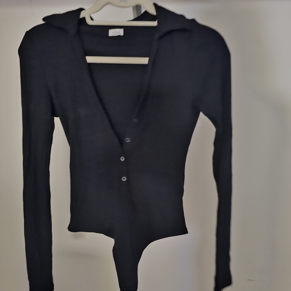 Wilfred Black Long Sleeve Bodysuit